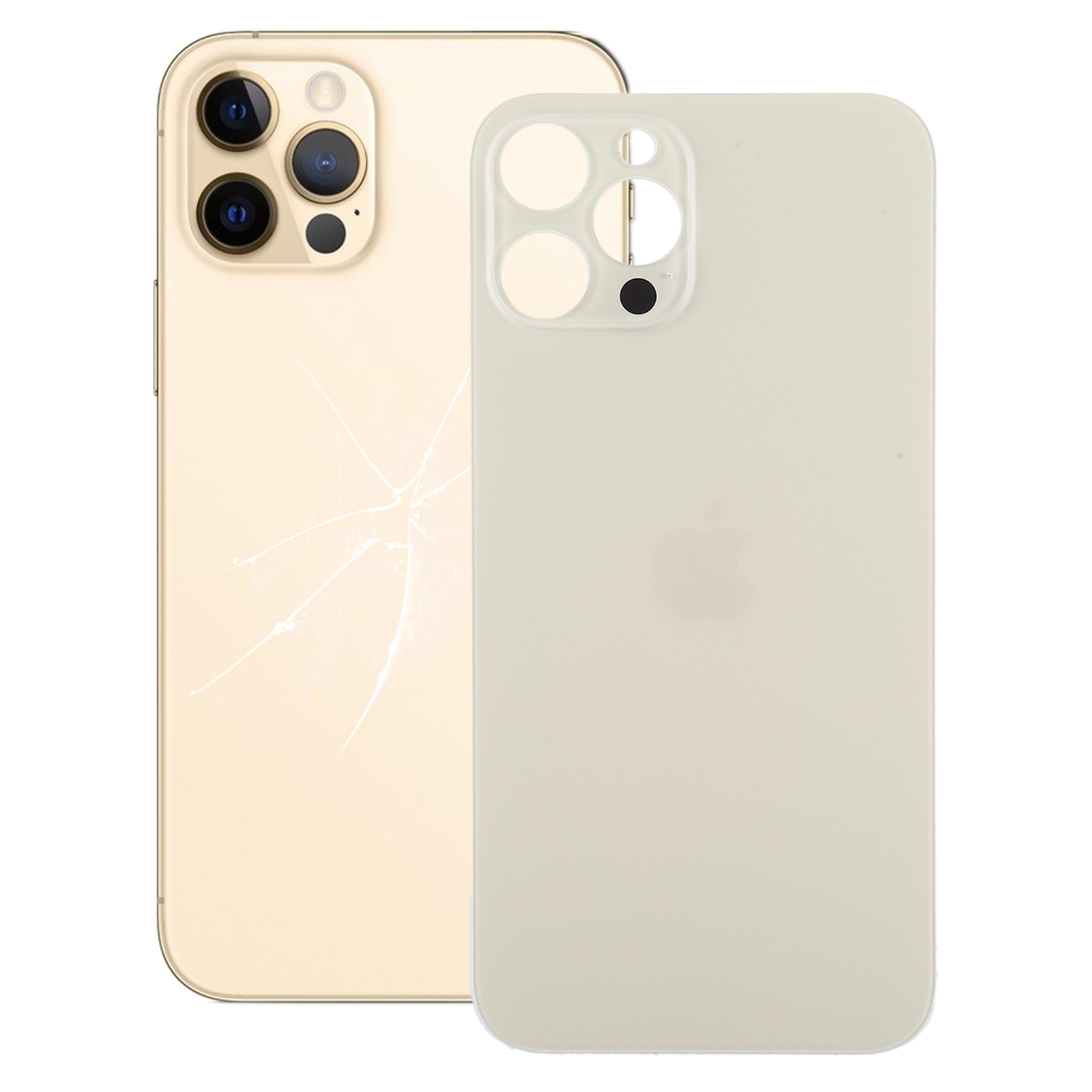 Easy Replacement Big Camera Hole Battery Back Cover for iPhone 12 Pro Max(Gold) - Shopkiz.com