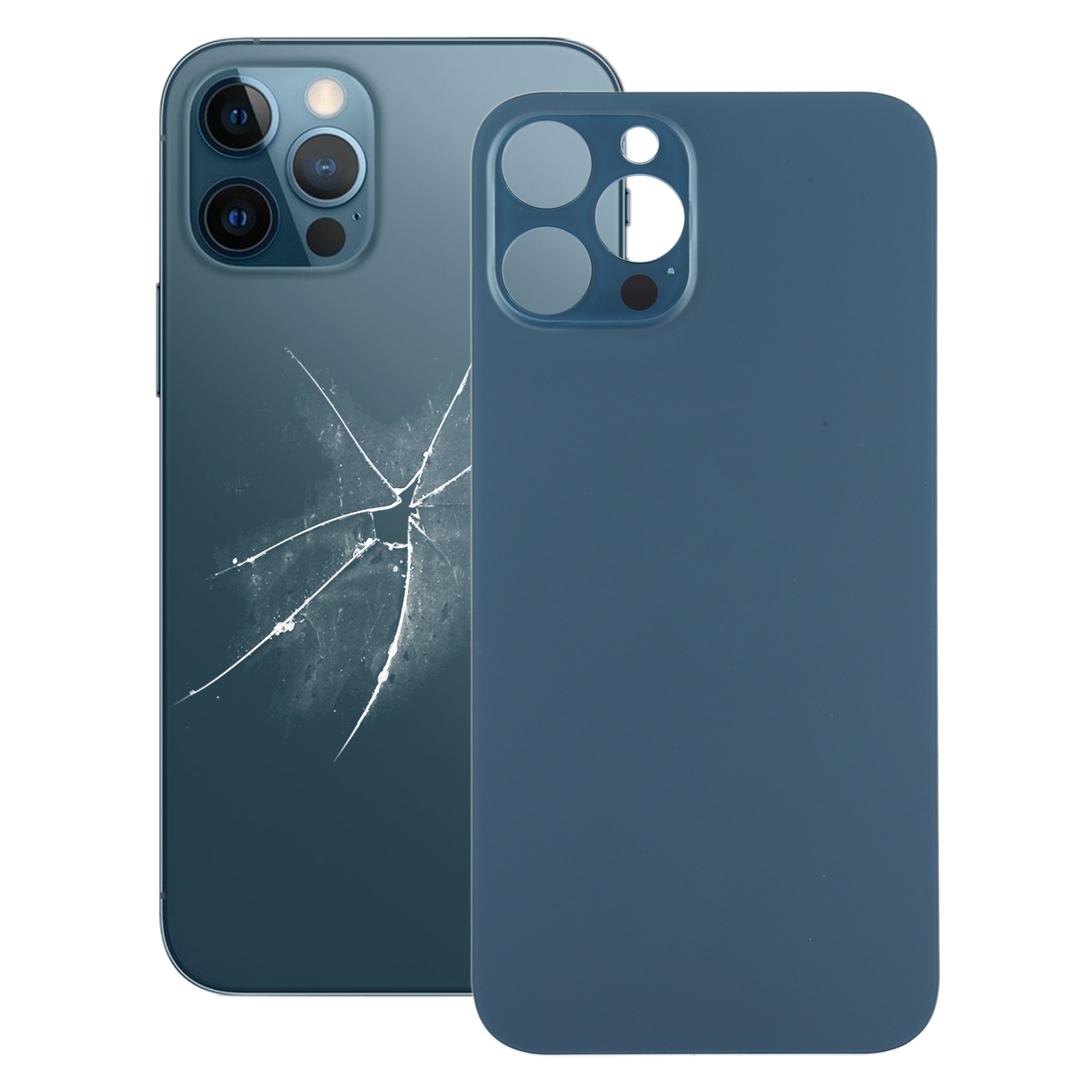 Easy Replacement Big Camera Hole Battery Back Cover for iPhone 12 Pro Max(Blue) - Shopkiz.com