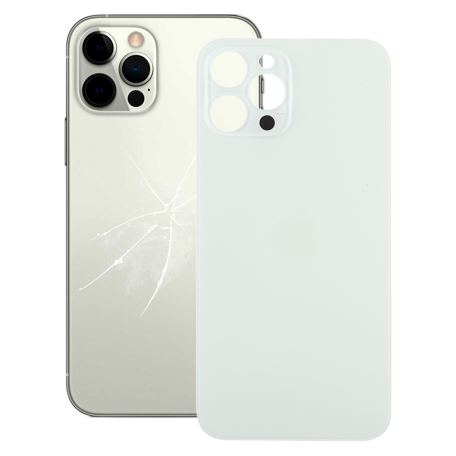 Easy Replacement Big Camera Hole Battery Back Cover for iPhone 12 Pro Max(White) - Shopkiz.com