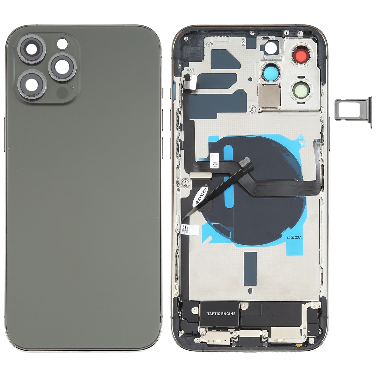 Battery Back Cover Assembly (with Side Keys & Speaker Ringer Buzzer & Motor & Camera Lens & Card Tray & Power Button + Volume Button + Charging Port
