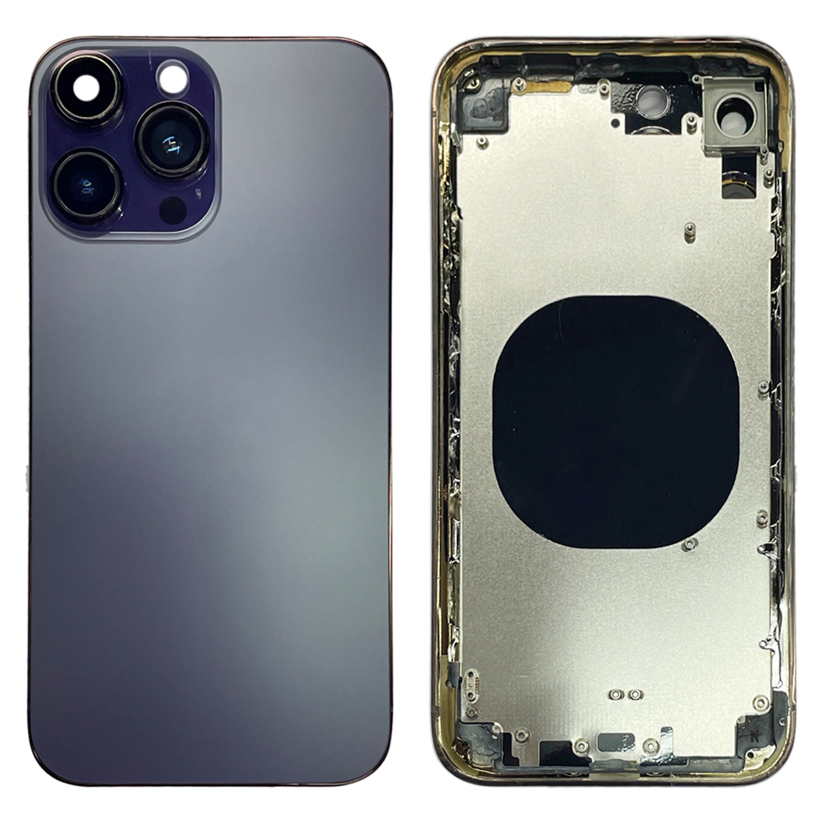 Back Housing Cover with Appearance Imitation of iP14 Pro Max for iPhone XR(Purple) - Shopkiz.com
