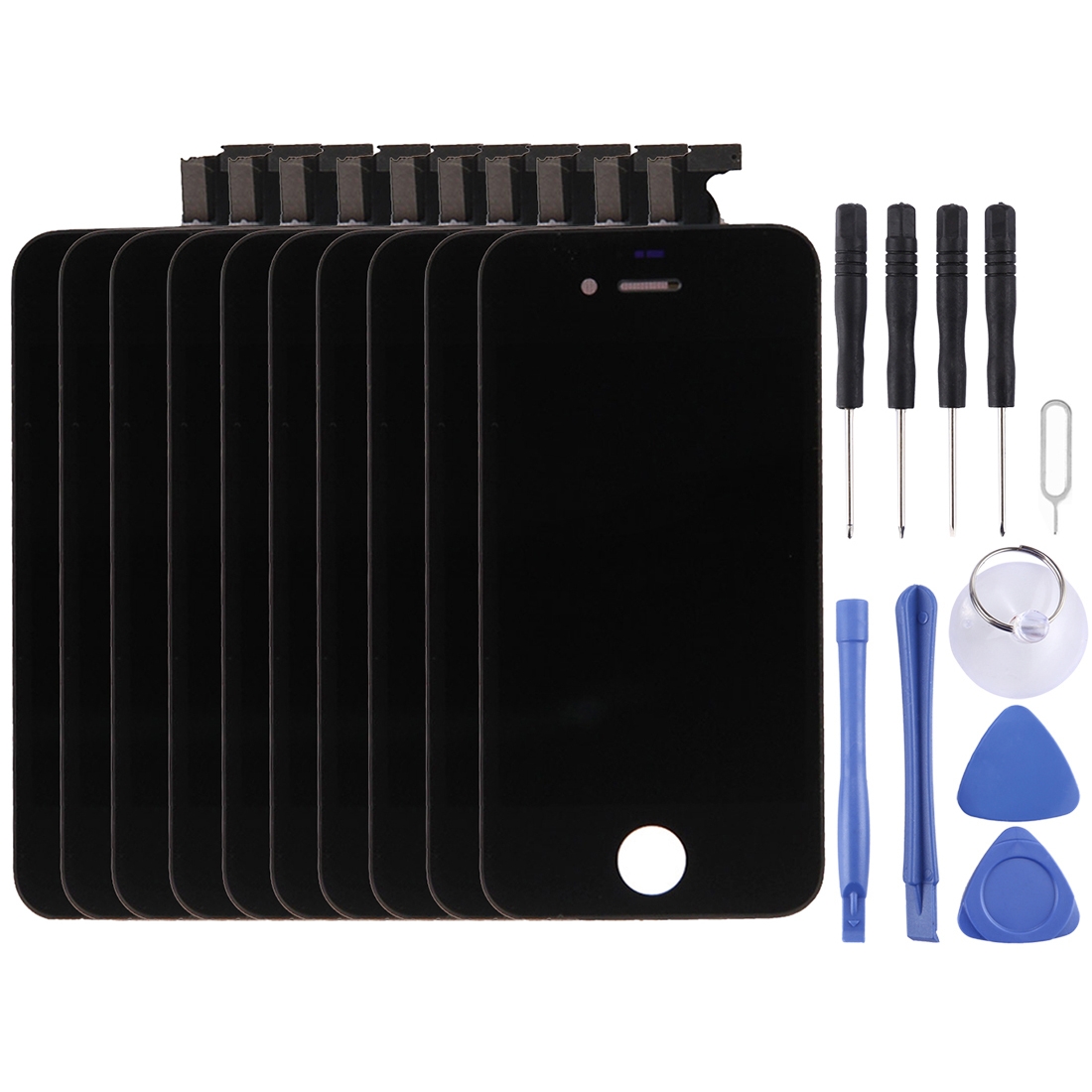 10 PCS Digitizer Assembly (LCD + Frame + Touch Pad) for iPhone 4S(Black) - Shopkiz.com
