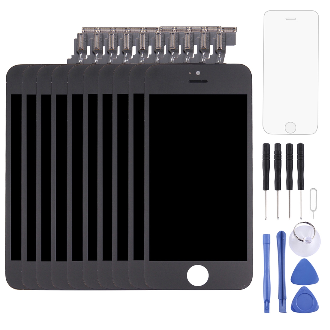 10 PCS TFT LCD Screen with Frame for iPhone 5C (Black) - Shopkiz.com