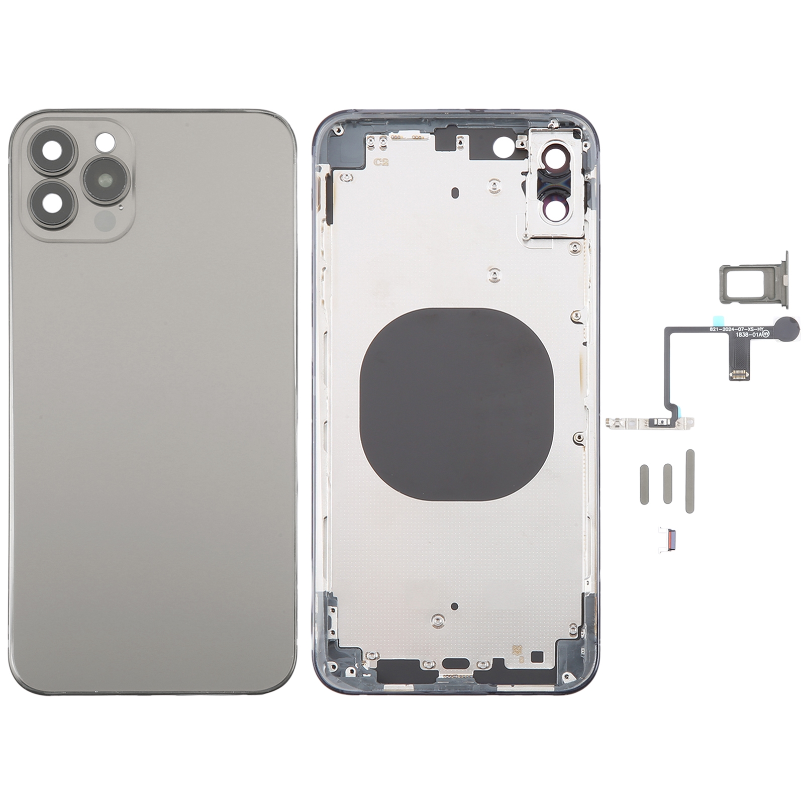 Back Cover with Appearance Imitation of iP15 Pro Max for iPhone XS Max(Titanium) - Shopkiz.com