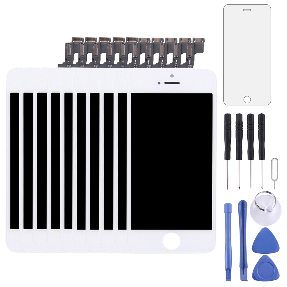 10 PCS TFT LCD Screen for iPhone 5S (White) - Shopkiz.com