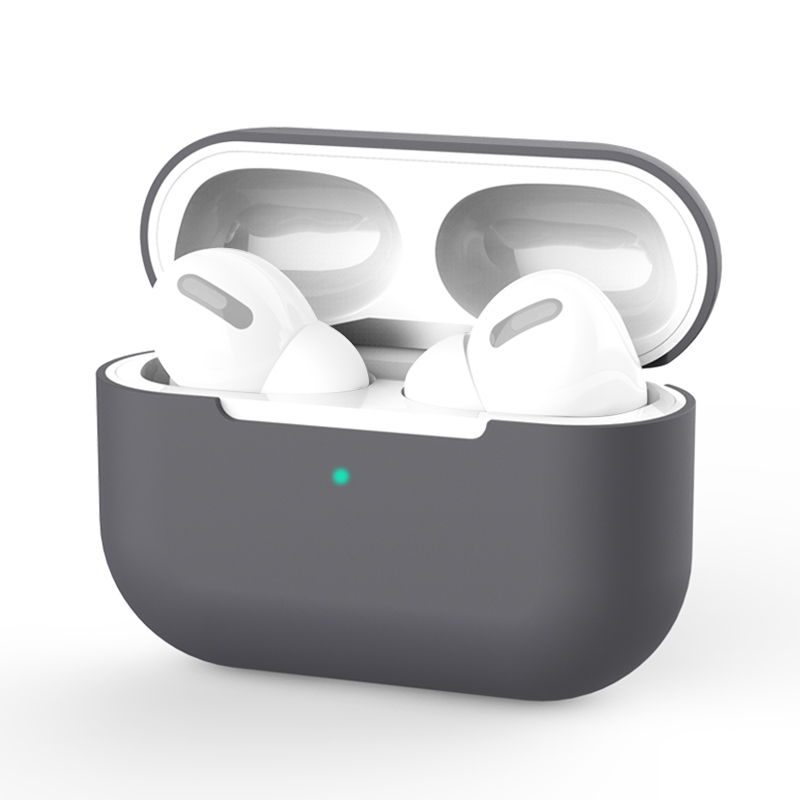 For AirPods Pro Silicone Wireless Earphone Protective Case Cover without Buckle(Grey) - Shopkiz.com