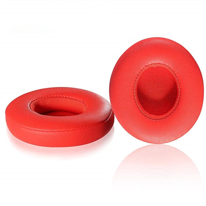 1 Pair Soft Sponge Earmuff Headphone Jacket for Beats Solo 2.0, Wired Version(Red) - Shopkiz.com