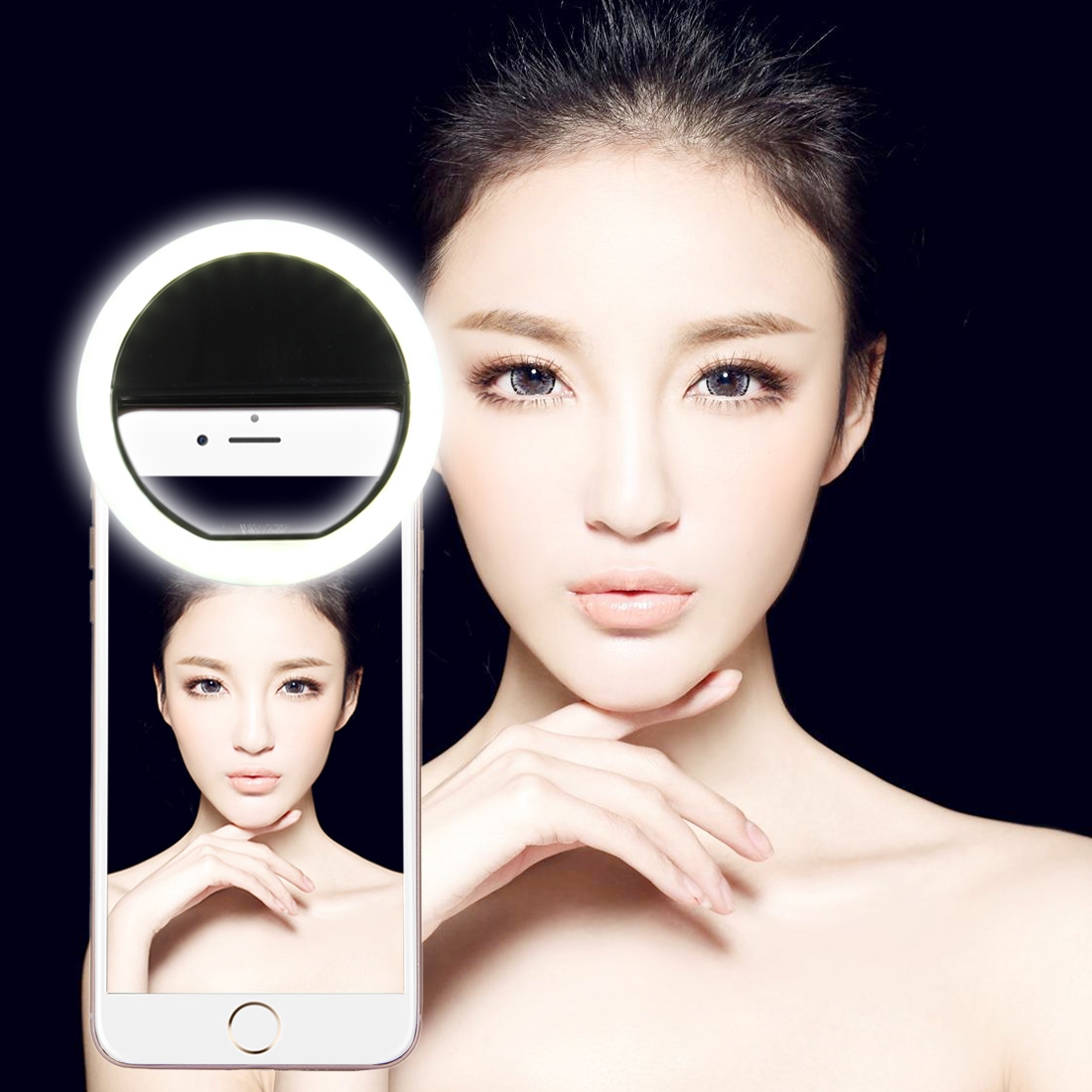 AA Battery Selfie Flash Light, For iPhone, Galaxy, Huawei, Xiaomi, LG, HTC and Other Smart Phones with Adjustable Clip(Black) - Shopkiz.com