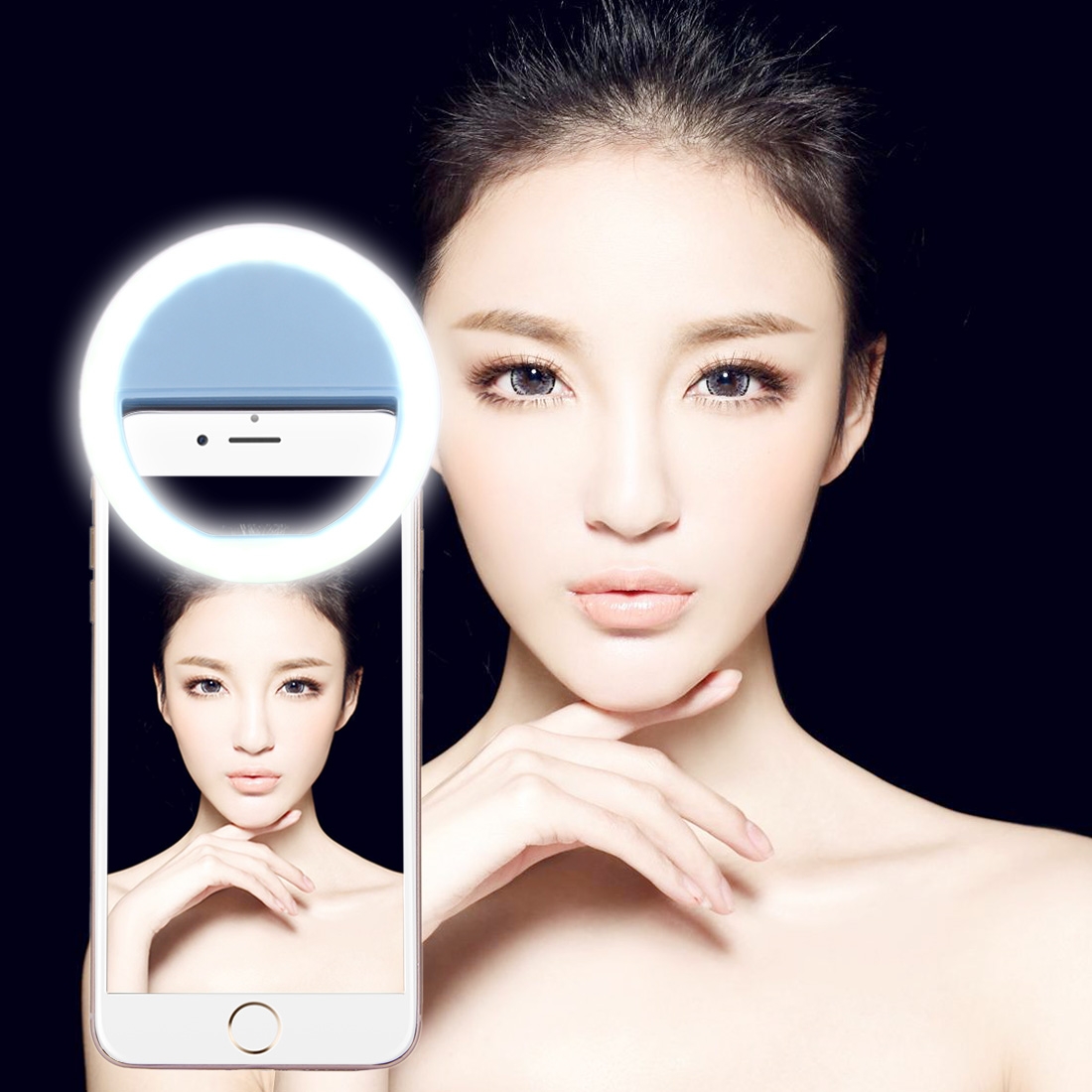 AA Battery Selfie Flash Light, For iPhone, Galaxy, Huawei, Xiaomi, LG, HTC and Other Smart Phones with Adjustable Clip(Blue) - Shopkiz.com
