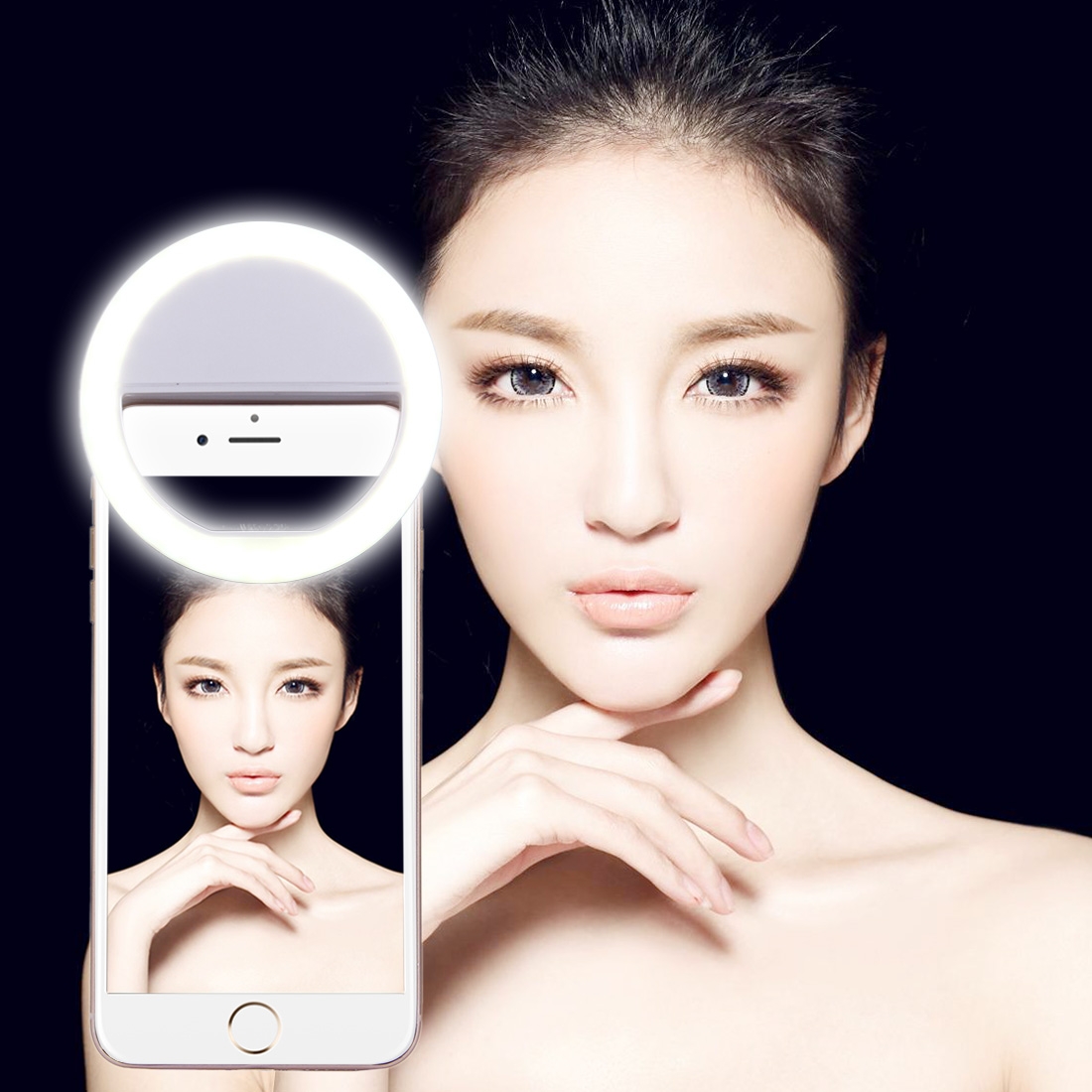 AA Battery Selfie Flash Light, For iPhone, Galaxy, Huawei, Xiaomi, LG, HTC and Other Smart Phones with Adjustable Clip(White) - Shopkiz.com