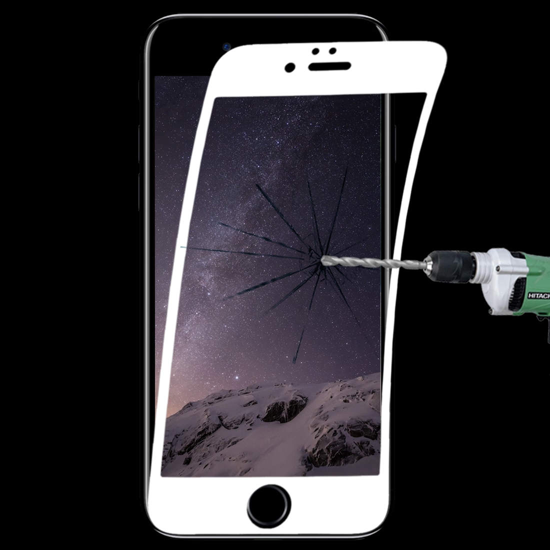 0.1mm 9H Full Screen Flexible Fiber Tempered Glass Film for iPhone 6 & 6s(White) - Shopkiz.com