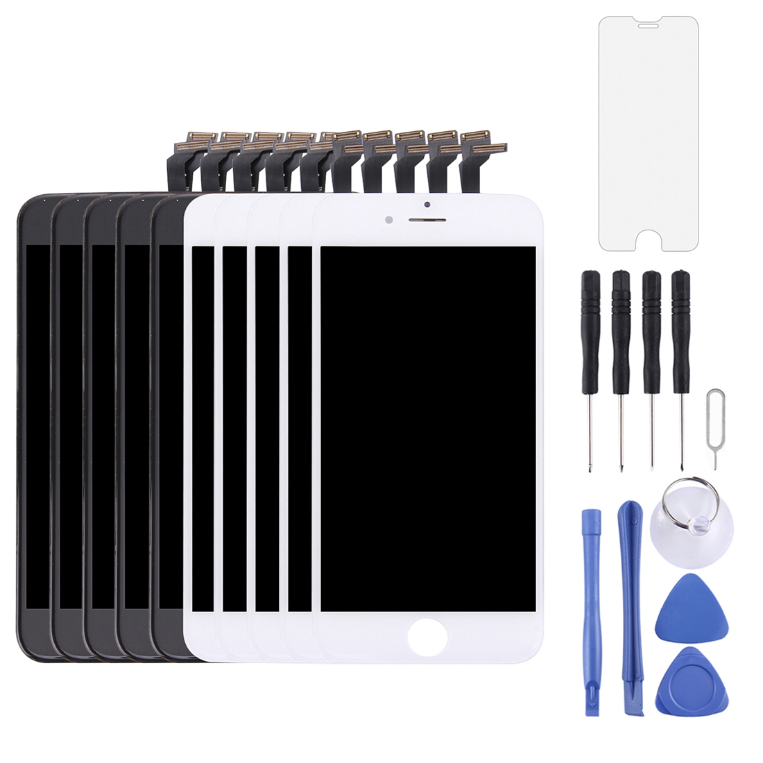 5 PCS Black + 5 PCS White TFT LCD Screen with Frame for iPhone 6 - Shopkiz.com