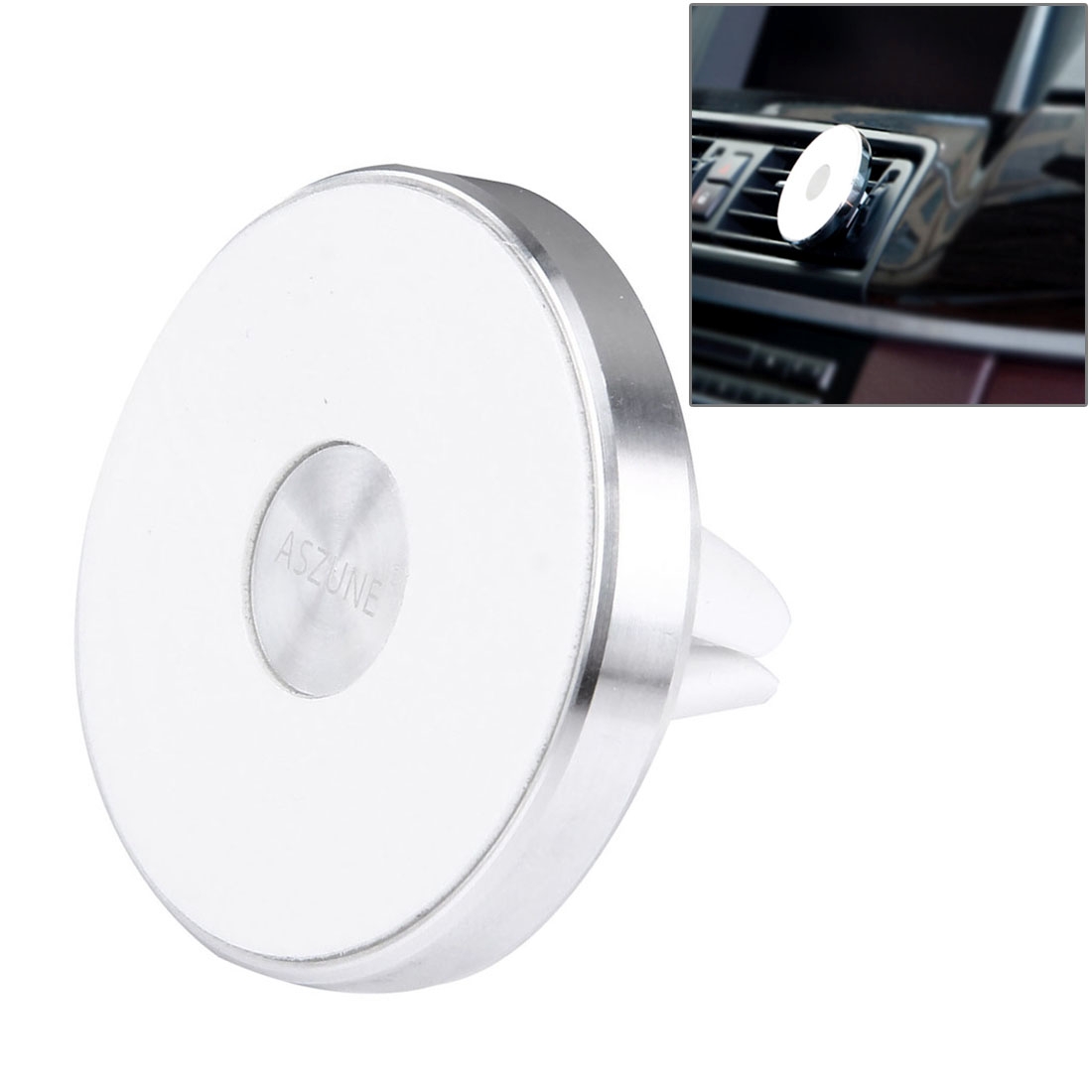 ASZUNE 360 Degree Rotatable Universal SC Nanometer Micro-suction Car Air Vent Phone Holder Stand, For 3.5 - 5.5 inch Mobile Phones(Silver) -