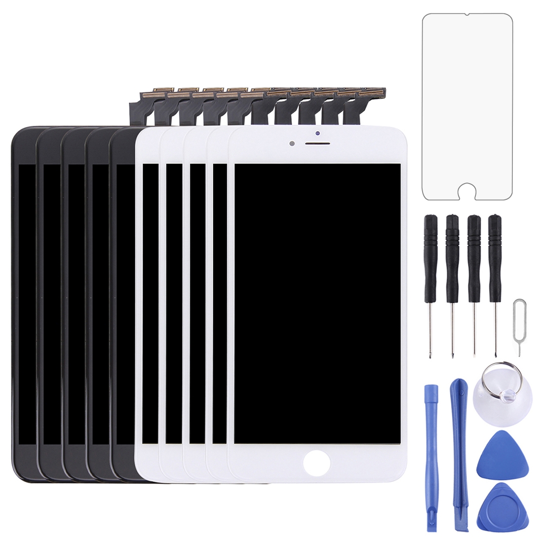 5 PCS Black + 5 PCS White TFT LCD Screen with Frame for iPhone 6 Plus - Shopkiz.com