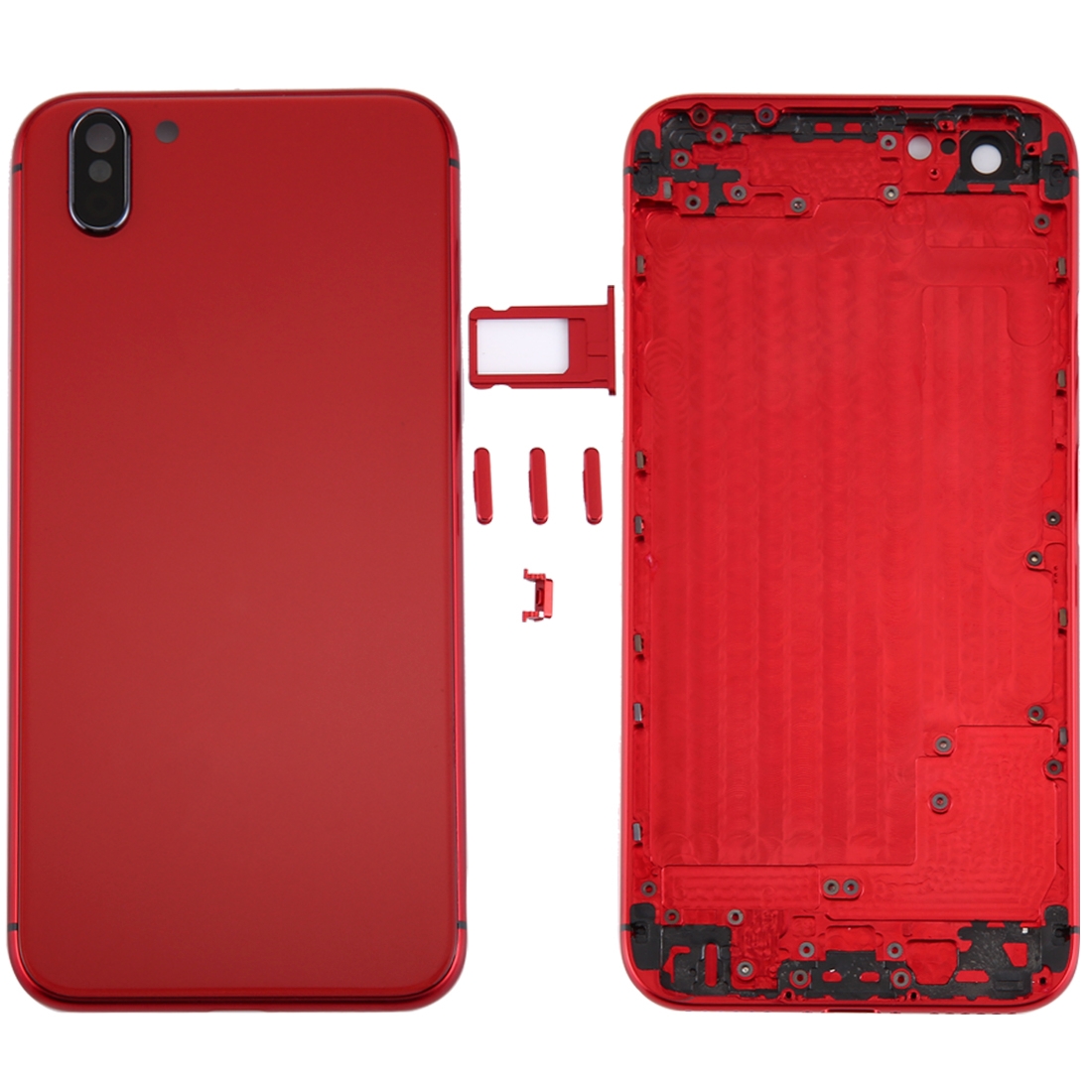 5 in 1 Full Assembly Metal Housing Cover with Appearance Imitation of iX for iPhone 6s, Including Back Cover & Card Tray & Volume Control Key & Power