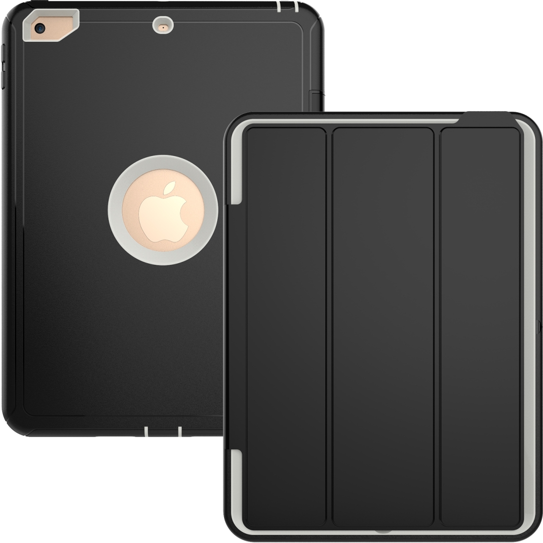 For iPad 9.7 (2018) & iPad 9.7 (2017) 3-fold Magnetic Protective Case with Smart Cover Auto-sleep & Awake Function(Grey) - Shopkiz.com