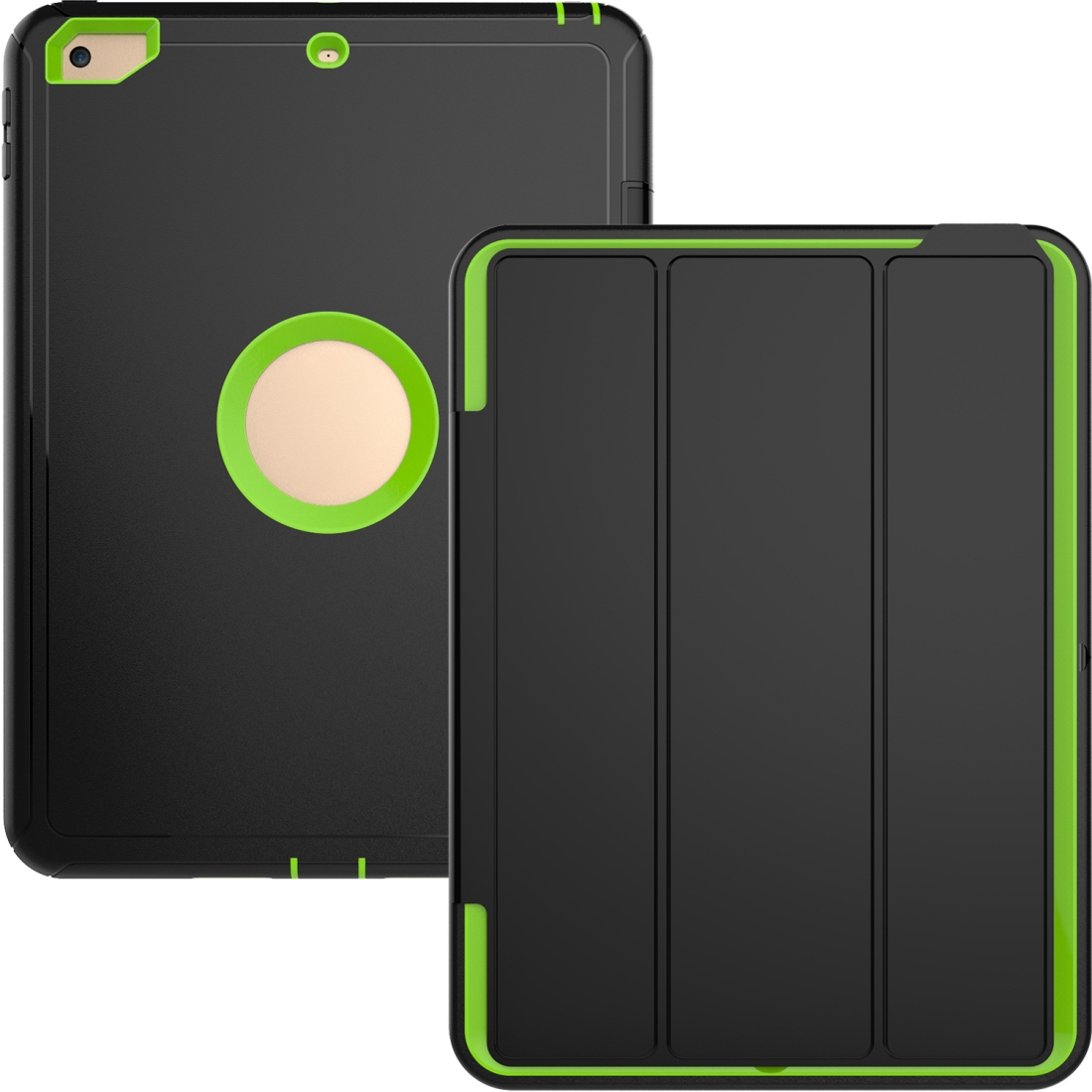 For iPad 9.7 (2018) & iPad 9.7 (2017) 3-fold Magnetic Protective Case with Smart Cover Auto-sleep & Awake Function(Light Green) - Shopkiz.com