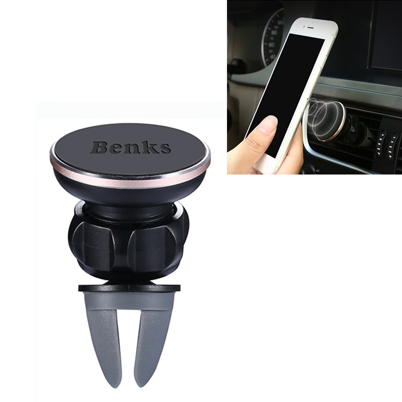 Benks Magnetic Suction Bracket 360 Degrees Rotation Car Air Outlet Vent Mount Phone Holder Stand, For iPhone, Samsung, Huawei, Lenovo, Xiaomi, Sony,