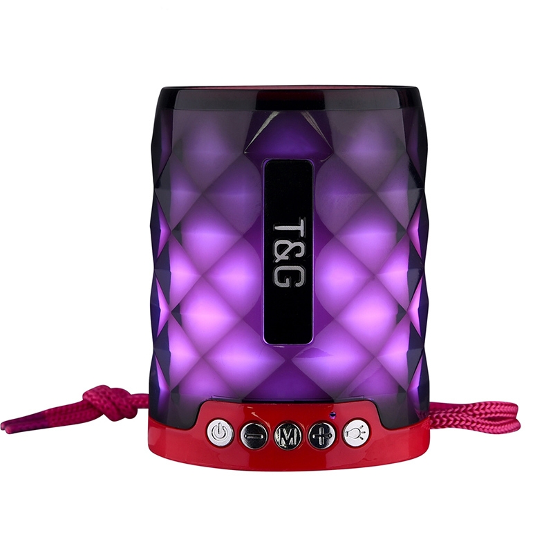 T&G TG155 Bluetooth 4.2 Mini Portable Wireless Bluetooth Speaker with Colorful Lights(Magenta) - Shopkiz.com