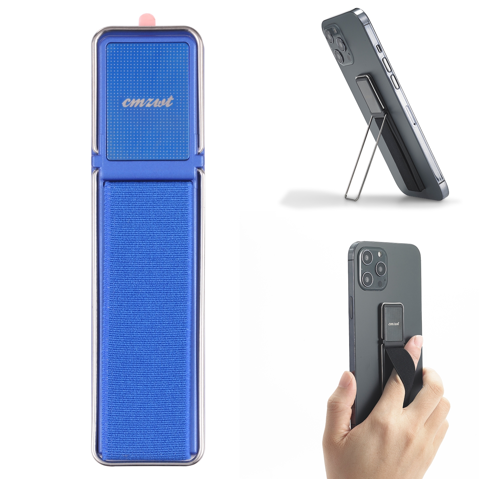 cmzwt CPS-030 Adjustable Folding Magnetic Mobile Phone Holder Bracket with Grip (Blue) - Shopkiz.com