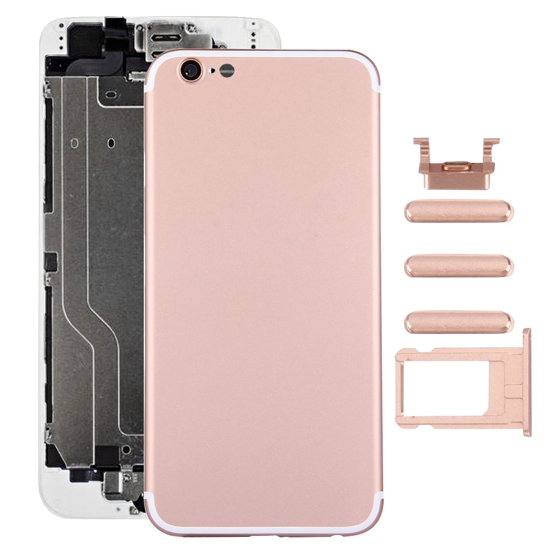 6 in 1 Full Assembly Metal Housing Cover with Appearance Imitation of iPhone 7 for iPhone 6, Including Back Cover & Card Tray & Volume Control Key &