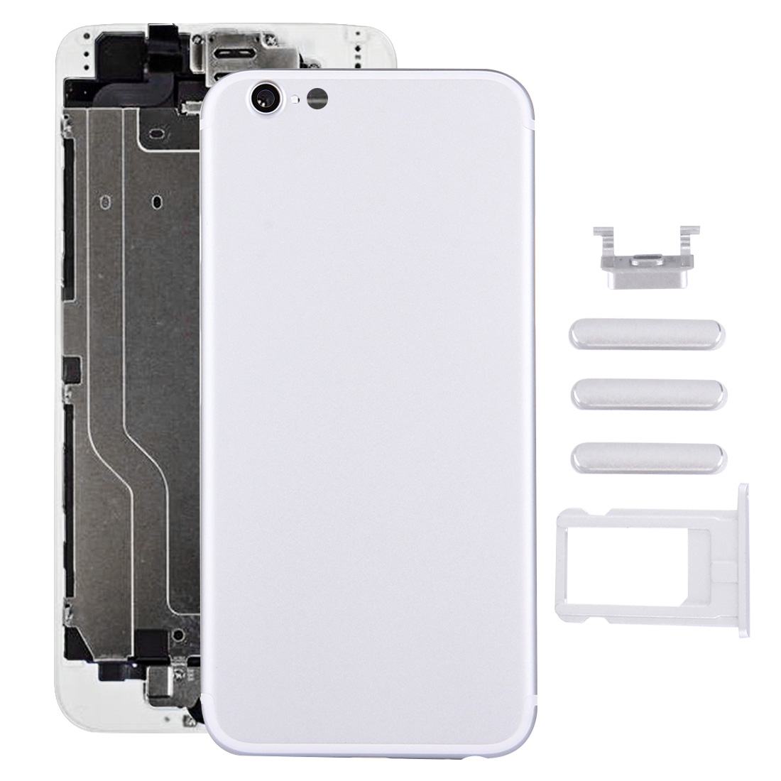 6 in 1 Full Assembly Metal Housing Cover with Appearance Imitation of iPhone 7 for iPhone 6, Including Back Cover & Card Tray & Volume Control Key &