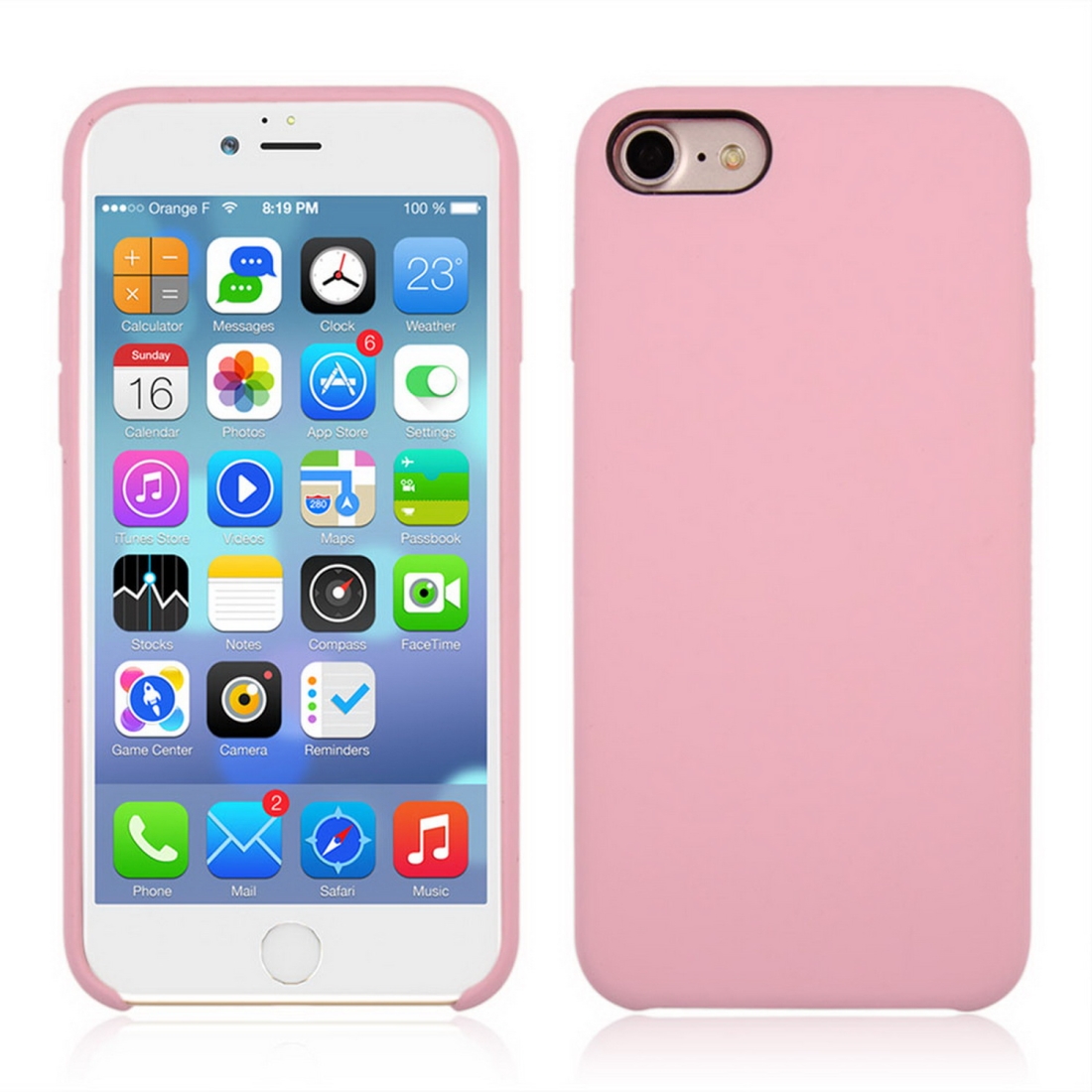 For iPhone SE 2020 & 8 & 7 Pure Color Liquid Silicone + PC Shockproof Defender Case(Pink) - Shopkiz.com