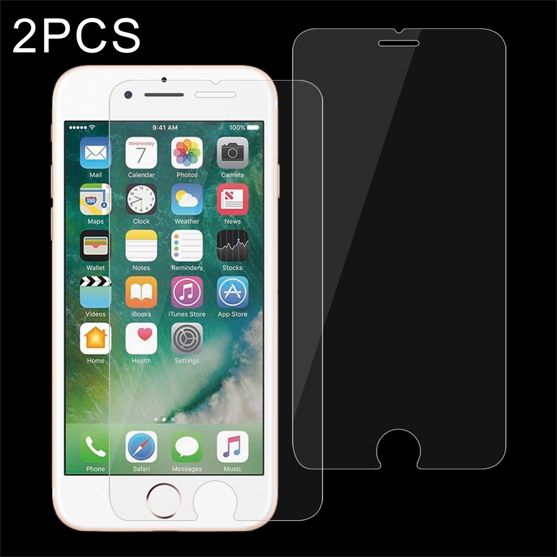 2 PCS for iPhone 8 Plus & iPhone 7 Plus 0.26mm 9H Surface Hardness 2.5D Explosion-proof Tempered Glass Non-full Screen Film - Shopkiz.com