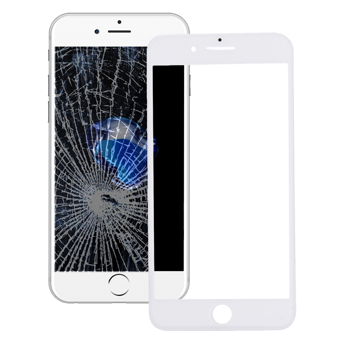 2 in 1 for iPhone 7 Plus (Original Front Screen Outer Glass Lens + Original Frame)(White) - Shopkiz.com