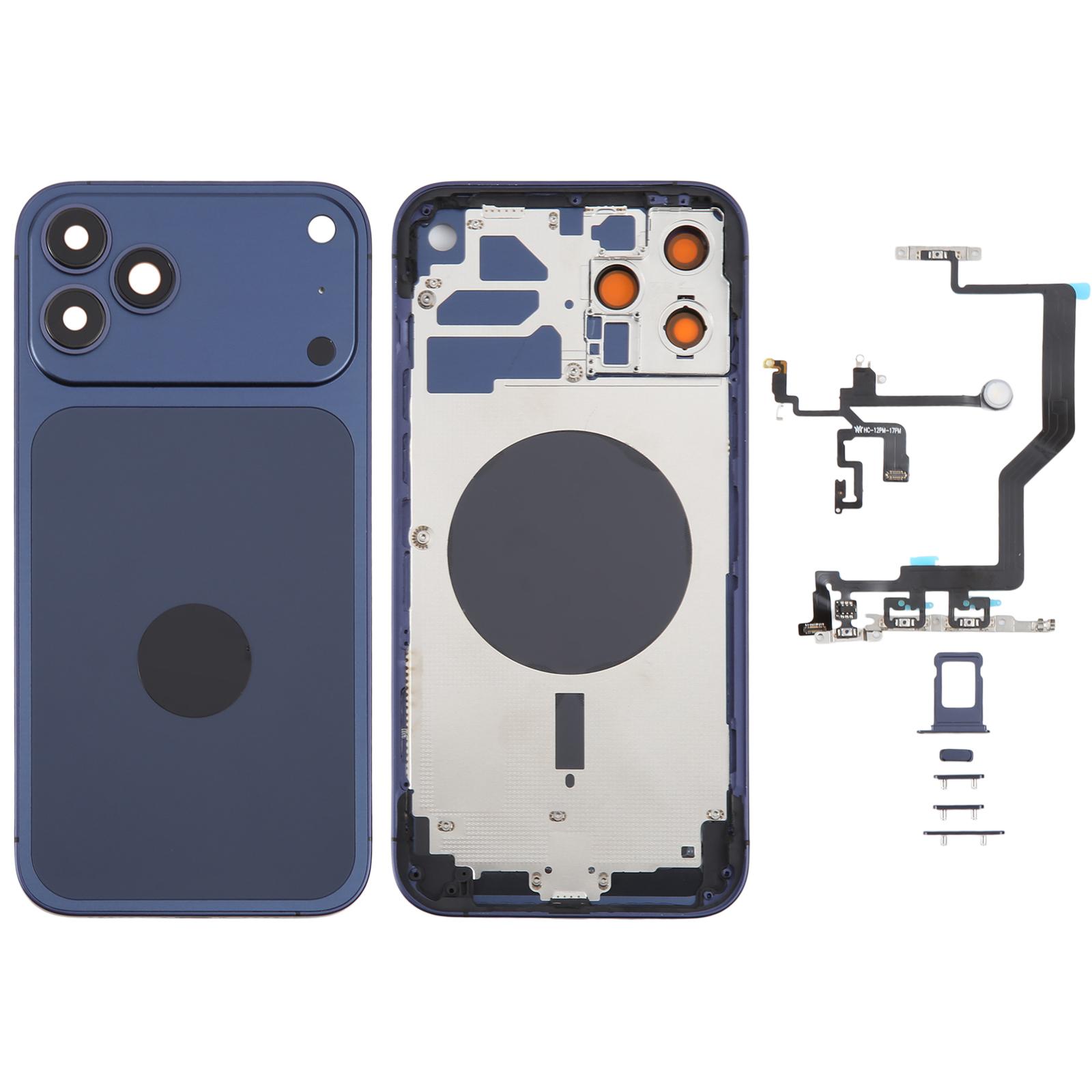 Back Housing Cover with Appearance Imitation of iP17 Pro Max for iPhone 12 Pro Max(Blue) - Shopkiz.com