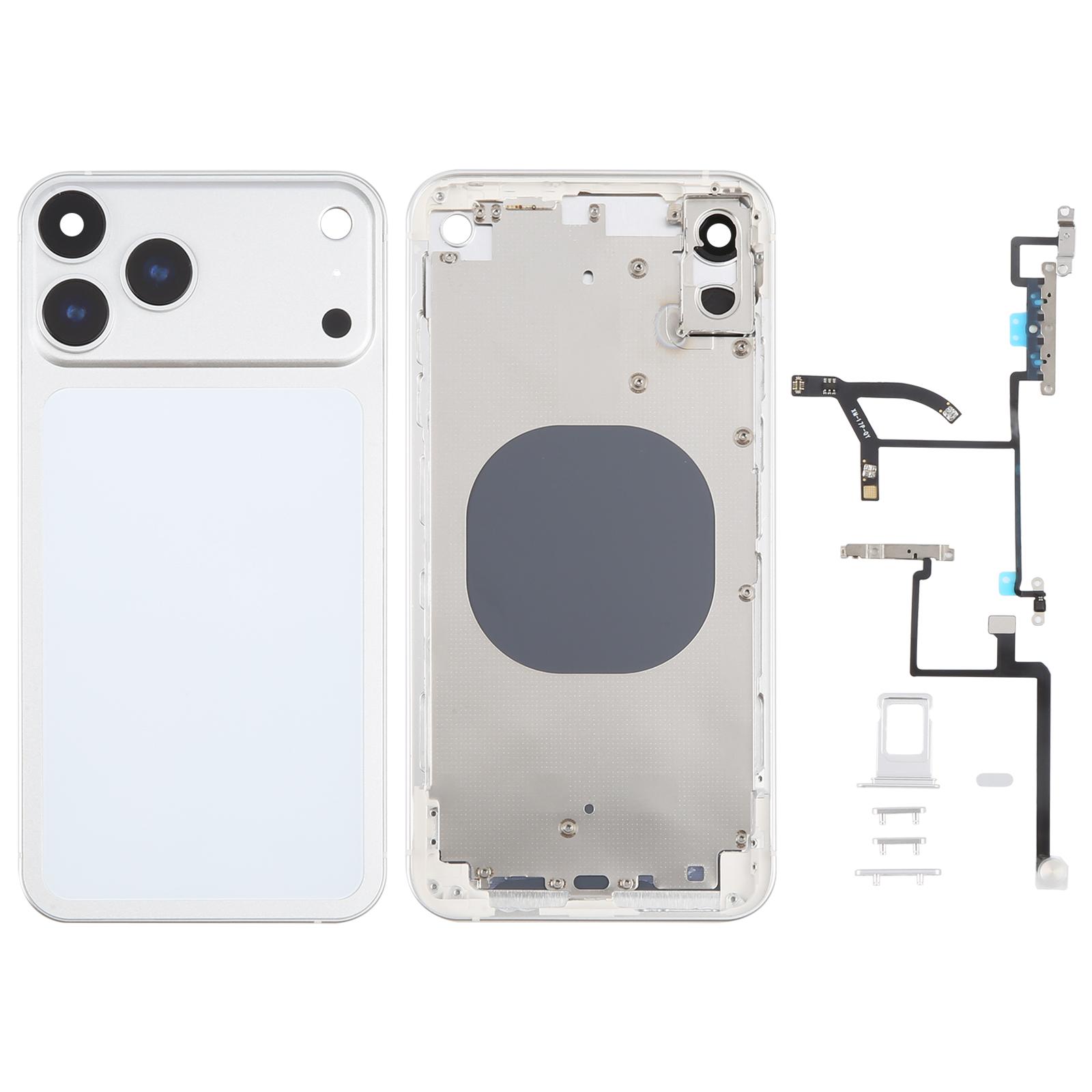 Back Housing Cover with Appearance Imitation of iP17 Pro Max for iPhone XS Max(White) - Shopkiz.com