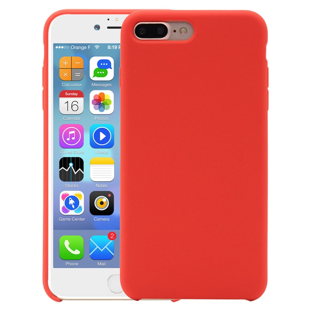 Pure Color Liquid Silicone Case for iPhone 8 Plus & 7 Plus(Orange) - Shopkiz.com