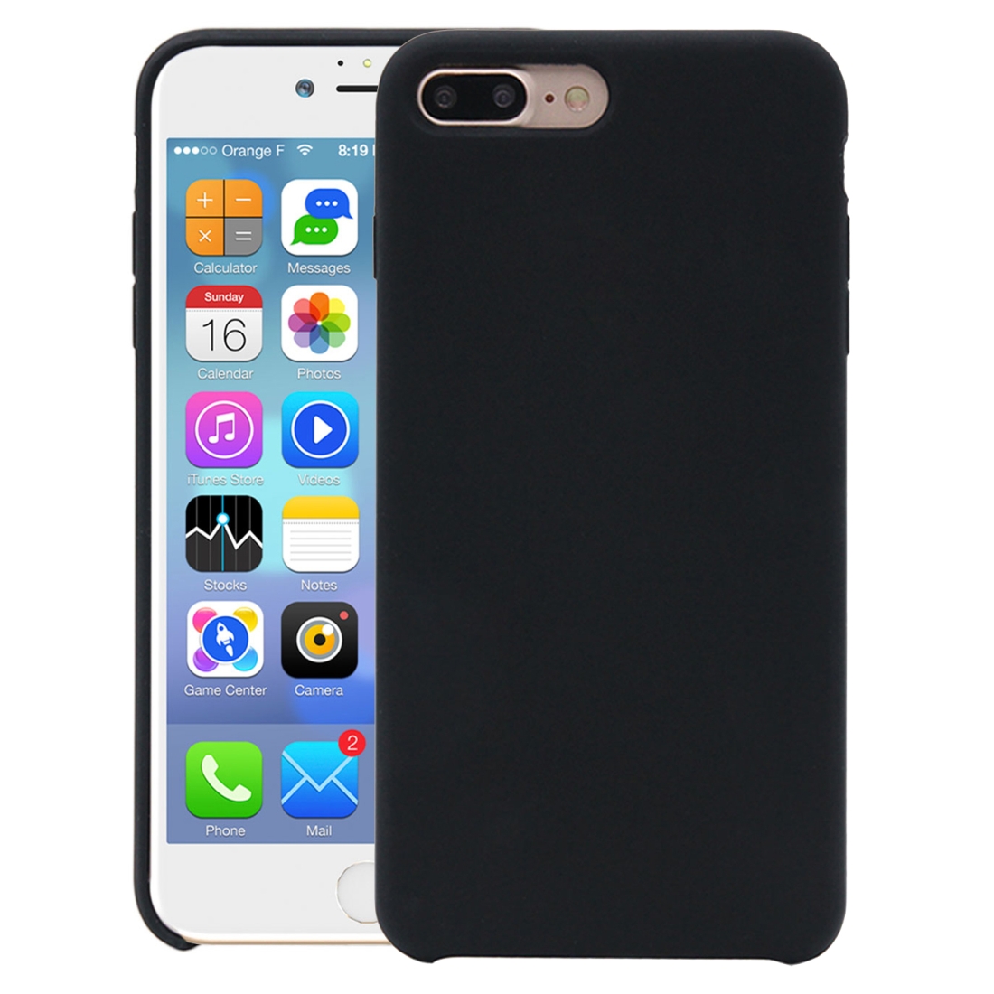 Pure Color Liquid Silicone Case for iPhone 8 Plus & 7 Plus(Black) - Shopkiz.com