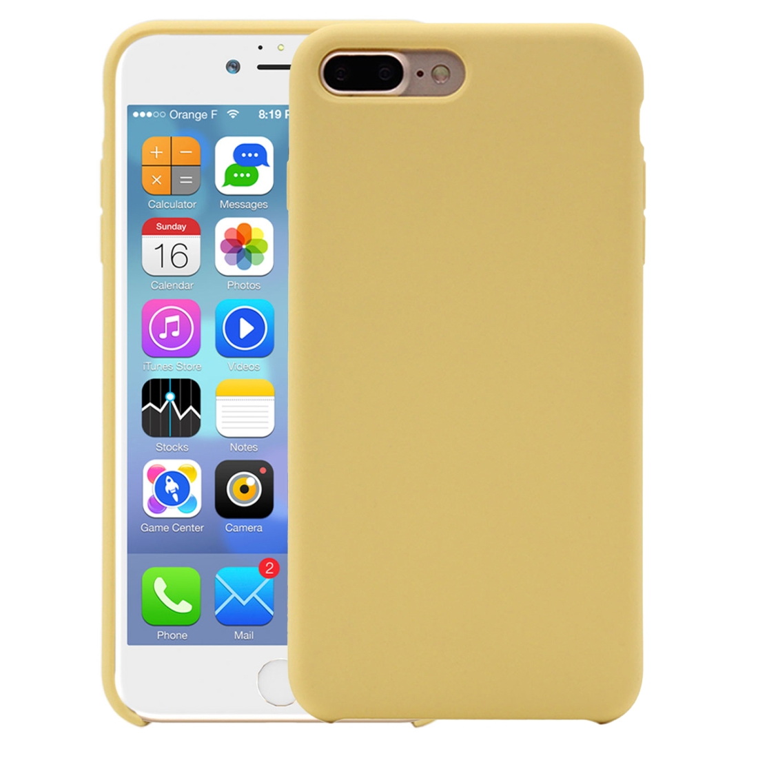Pure Color Liquid Silicone Case for iPhone 8 Plus & 7 Plus(Yellow) - Shopkiz.com