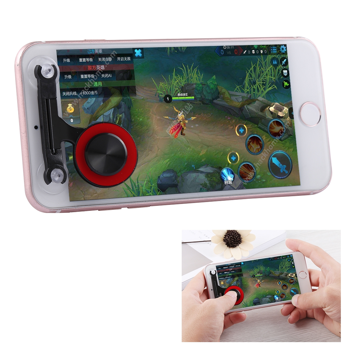 Q9 Direct Mobile Games Joystick Artifact Hand Travel Button Sucker for iPhone, Android Phone, Tablet(Red) - Shopkiz.com