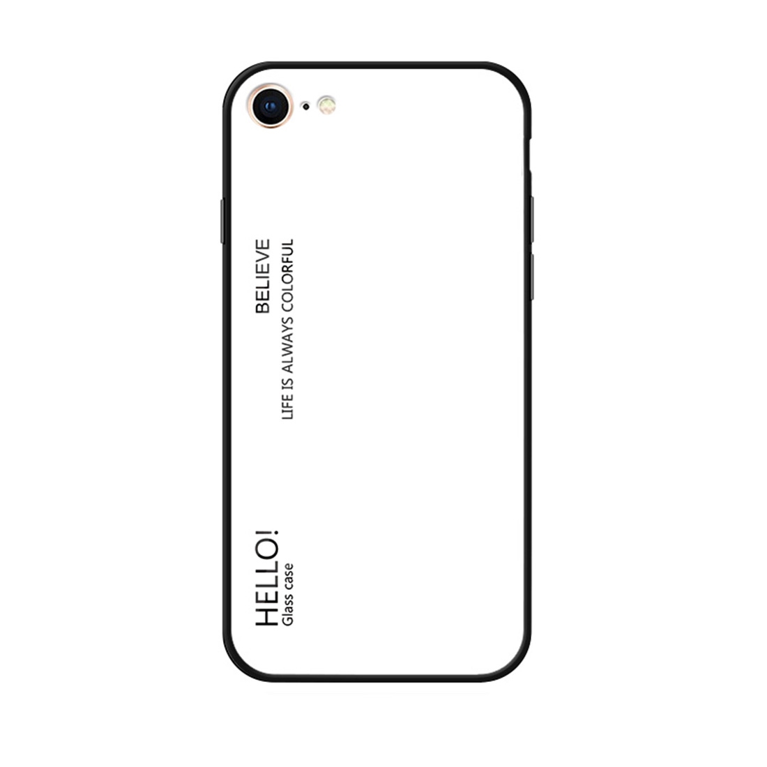 Gradient Color Glass Case For iPhone SE 2020 & 8 & 7 (White) - Shopkiz.com