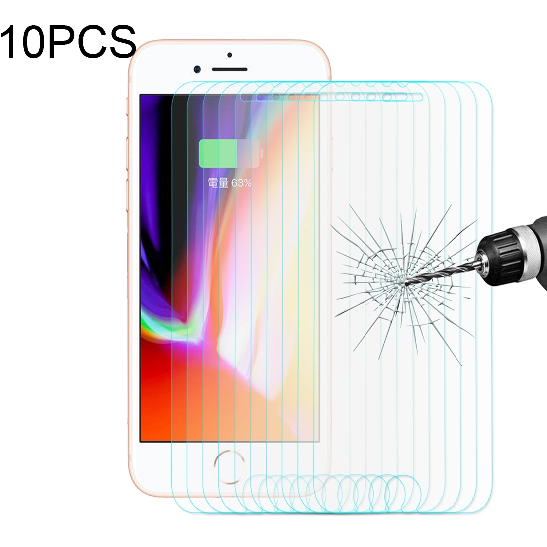 10 PCS ENKAY for iPhone 8 & 7 0.26mm 9H Hardness 2.5D Curved Tempered Glass Screen Film - Shopkiz.com