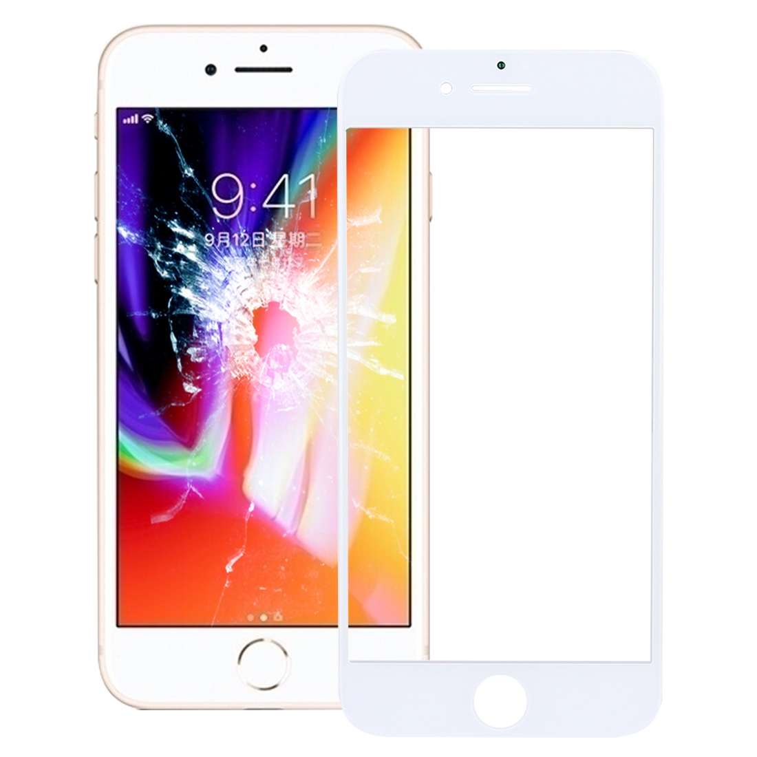 Front Screen Outer Glass Lens for iPhone 8 (White) - Shopkiz.com