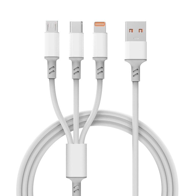 3A 3 in 1 USB to Type-C / 8 Pin / Micro USB Fast Charging Cable, Cable Length: 1.2m - Shopkiz.com