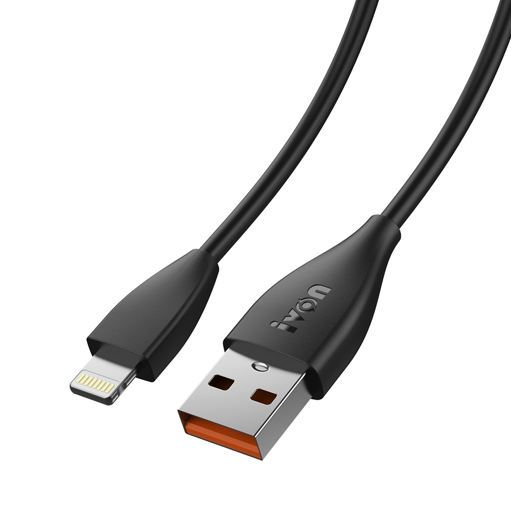 IVON CA87 USB to 8 Pin TPE Fast Charge Data Cable, Cable Length: 1m(Black) - Shopkiz.com