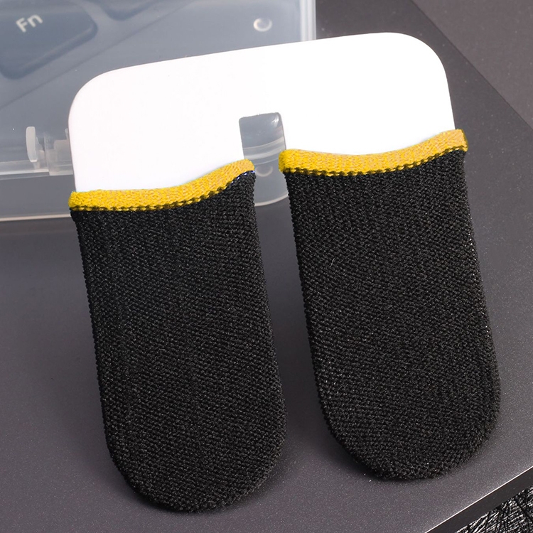 1 Pair Carbon Fiber Touchscreen Anti-slip Anti-sweat Gaming Finger Cover for Thumb / Index Finger (Yellow) - Shopkiz.com