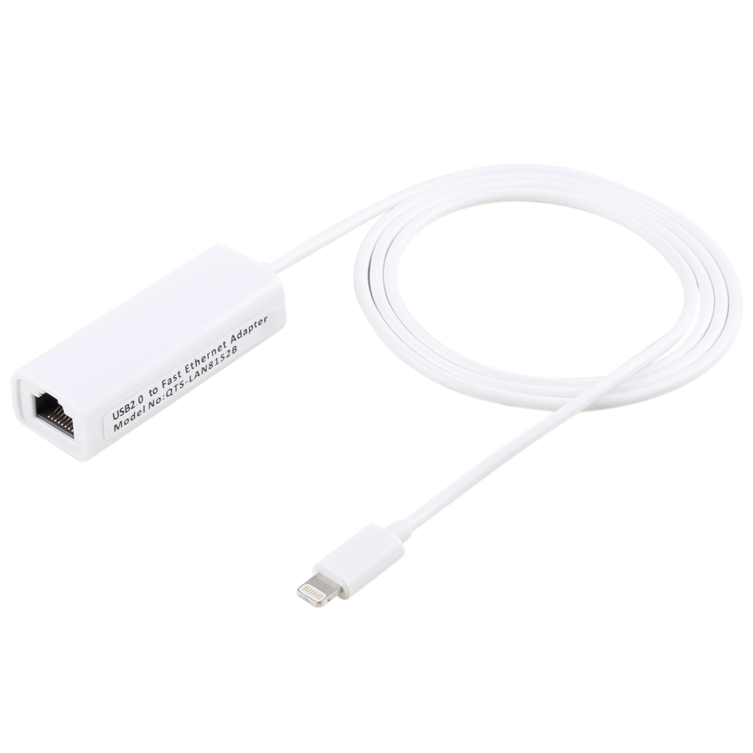 QTS-LAN8152B 1m 8 Pin to RJ45 Ethernet LAN Network Adapter Cable(White) - Shopkiz.com