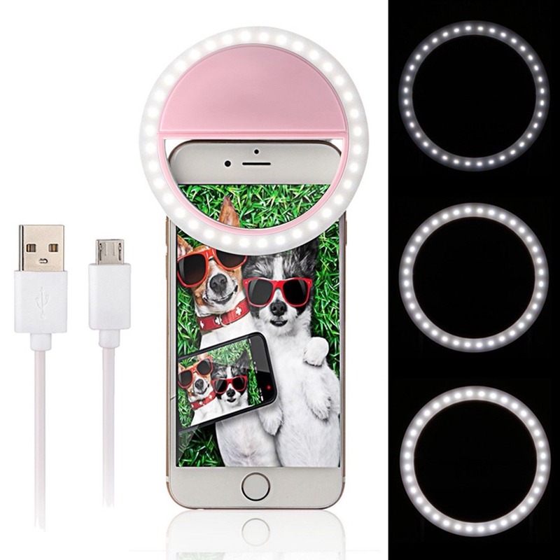 Android Charging Interface Mobile Phone Beauty LED Self-timer Fill Light(Pink) - Shopkiz.com
