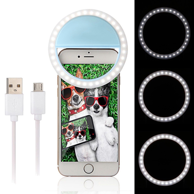 Android Charging Interface Mobile Phone Beauty LED Self-timer Fill Light(Blue) - Shopkiz.com