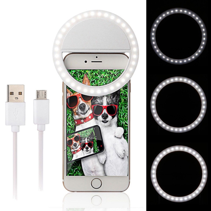 Android Charging Interface Mobile Phone Beauty LED Self-timer Fill Light(White) - Shopkiz.com