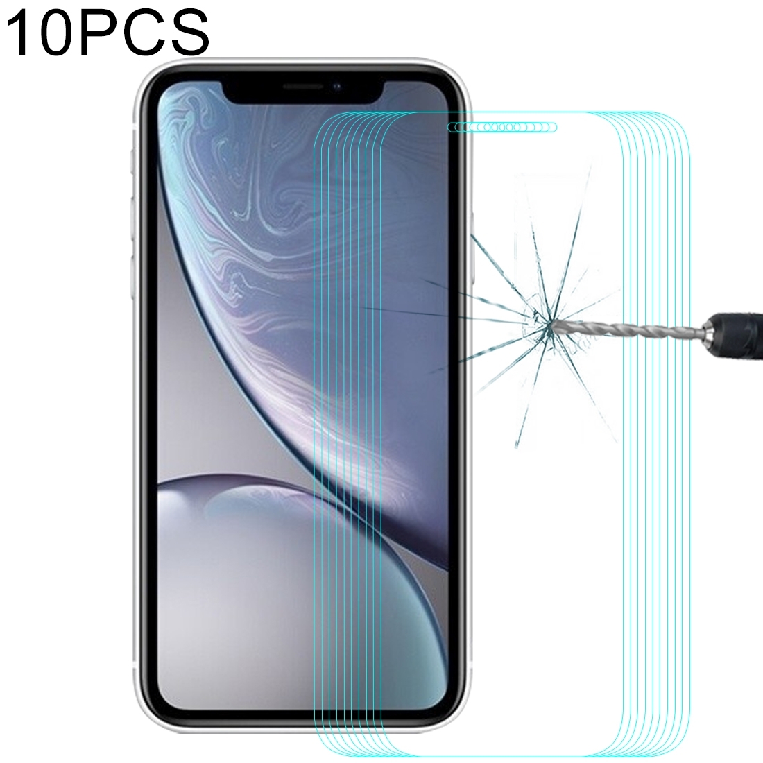 For iPhone XR 10pcs ENKAY Hat-Prince 0.26mm 9H 2.5D Tempered Glass Film - Shopkiz.com
