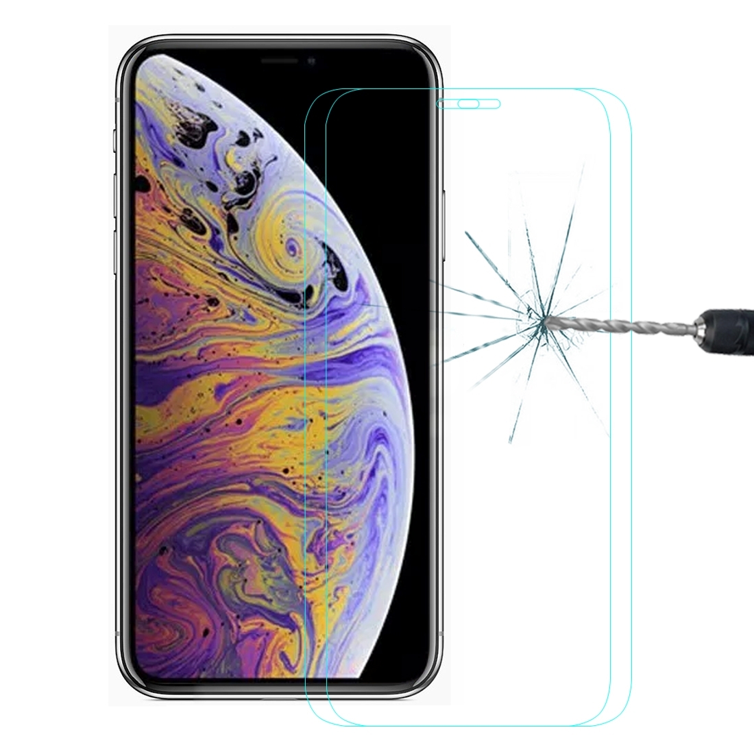 For iPhone 11 Pro Max / XS Max 2pcs ENKAY Hat-Prince 0.26mm 9H 2.5D Tempered Glass Film - Shopkiz.com