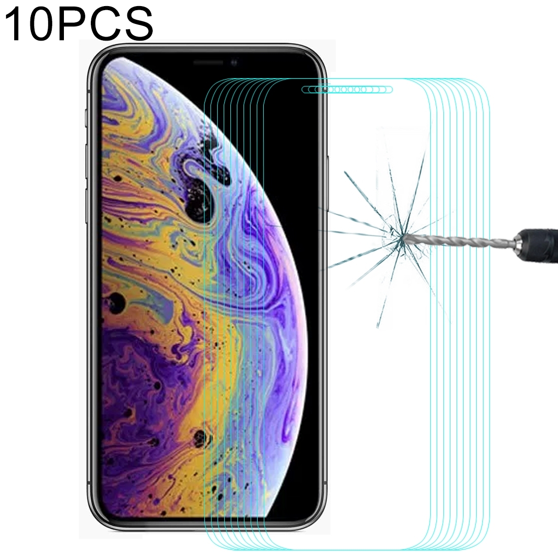 For iPhone 11 Pro / XS / X 10pcs ENKAY Hat-Prince 0.26mm 9H 2.5D Tempered Glass Film - Shopkiz.com