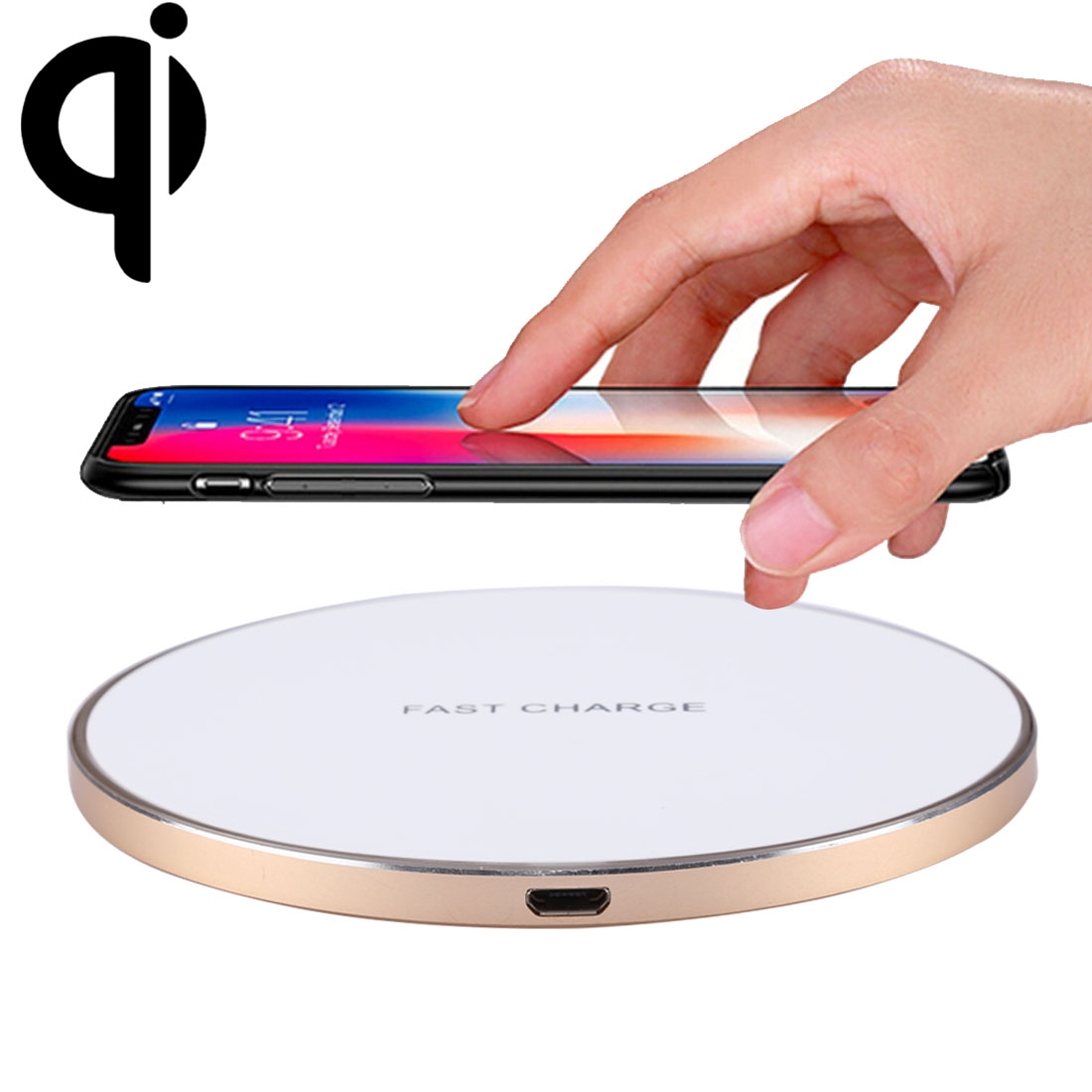 Q21 Fast Charging Wireless Charger Station with Indicator Light(Gold) - Shopkiz.com