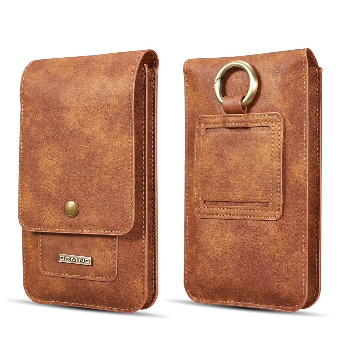 DG.MING Universal Cowskin Leather Protective Case Bag Waist Bag with Card Slots & Hook, For iPhone, Samsung, Sony, Huawei, Meizu, Lenovo, ASUS,